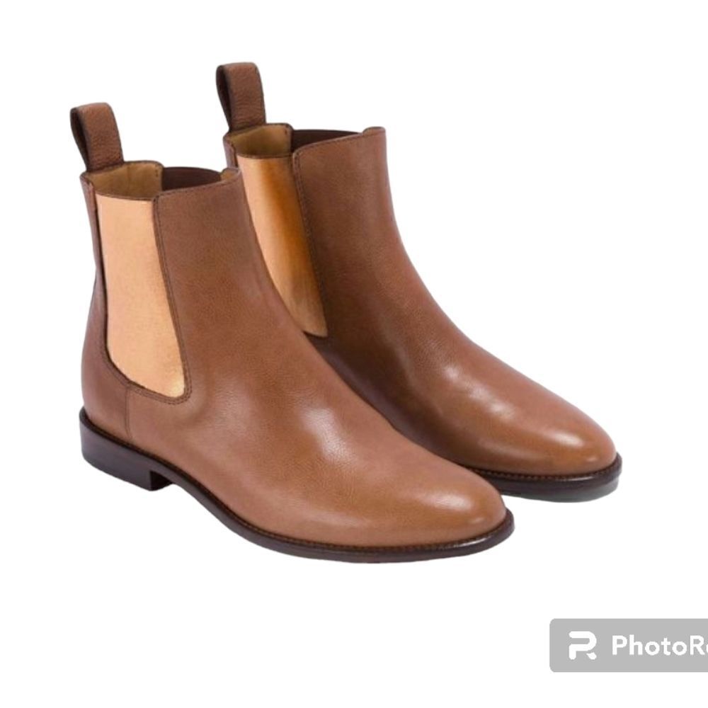 M Gemi Brown Leather Ankle Boots Size 37